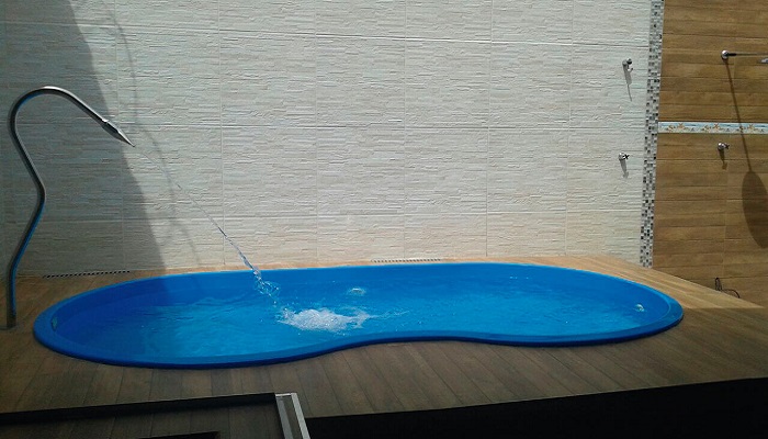 piscina de fibra pequena, piscina de fibra modelo feijão